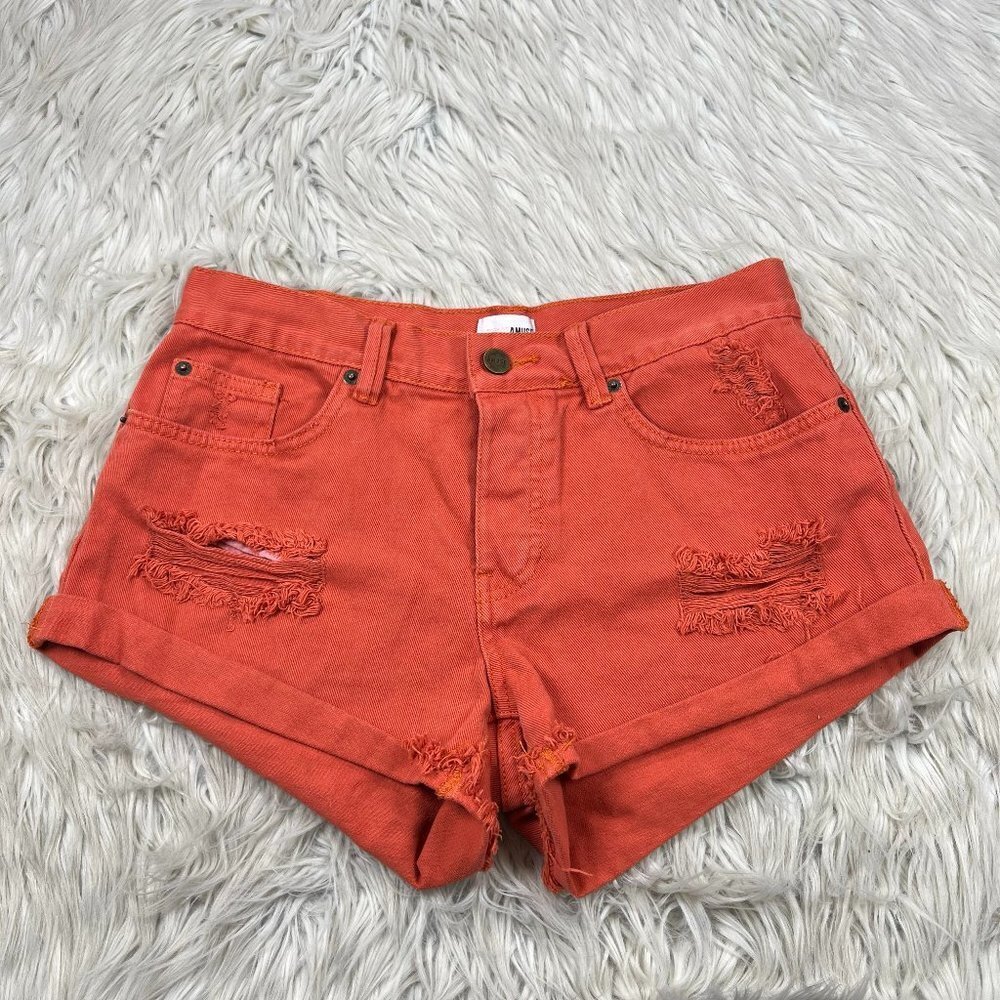 Amuse Society Distressed‎ Denim Cuff Off Shorts